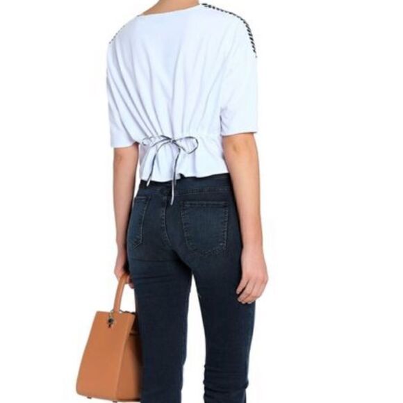 3/$25 WALTER BAKER Betina Mixed Media Blouse Top Size M - Picture 4 of 9